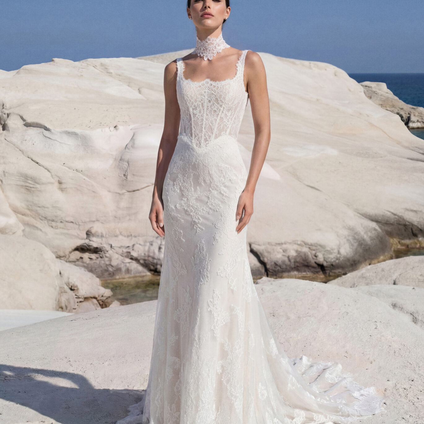 Νύφη που φοράει το Pronovias Aroui dress